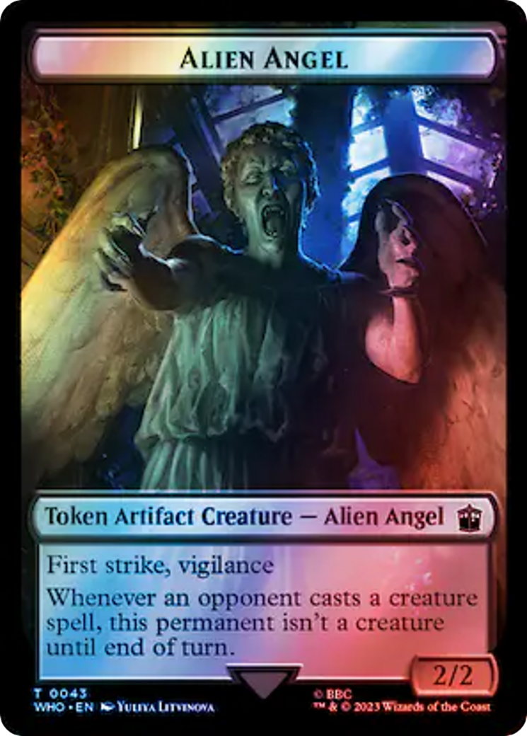 Alien Angel // Alien Salamander Double-Sided Token (Surge Foil) [Doctor Who Tokens]