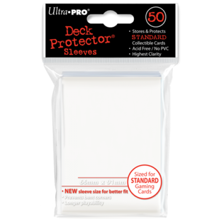 Ultra Pro - White Deck Protector Sleeves - 66mmx91mm