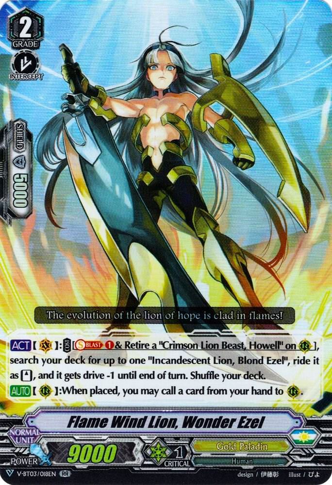 Flame Wind Lion, Wonder Ezel - V-BT03/018 - RR