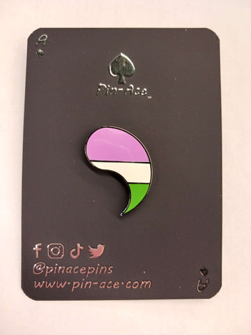 Customizable Pride Pin: Genderqueer Right