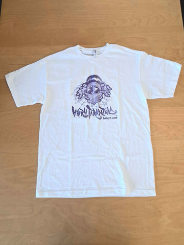 Hairy Tarantula T-shirts - White - Retro Logo