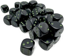 36 Opaque Black/green 12mm D6 Set - CHX25858