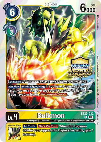 Bulkmon [BT20-032] (Regionals 25-26 Champion Card Set Season 1) [Release Special Booster Ver.2.5 Promos]