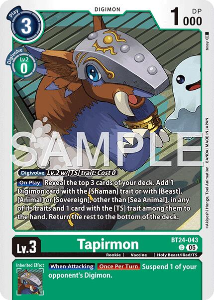 Tapirmon [BT24-043] [Time Stranger]