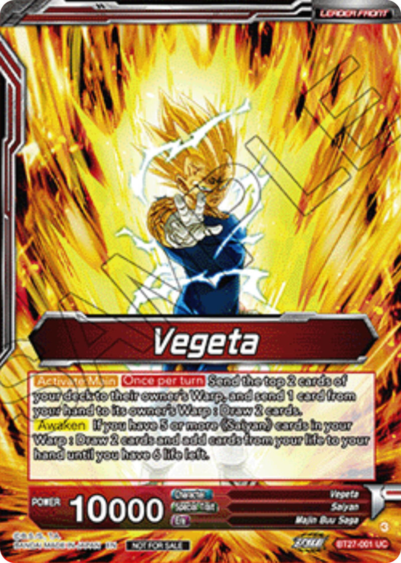 Vegeta // SSB Vegeta, Saiyan Pride (Championship 2025 Finals Alternate Art Leader Card) (BT27-001) [Tournament Promotion Cards]