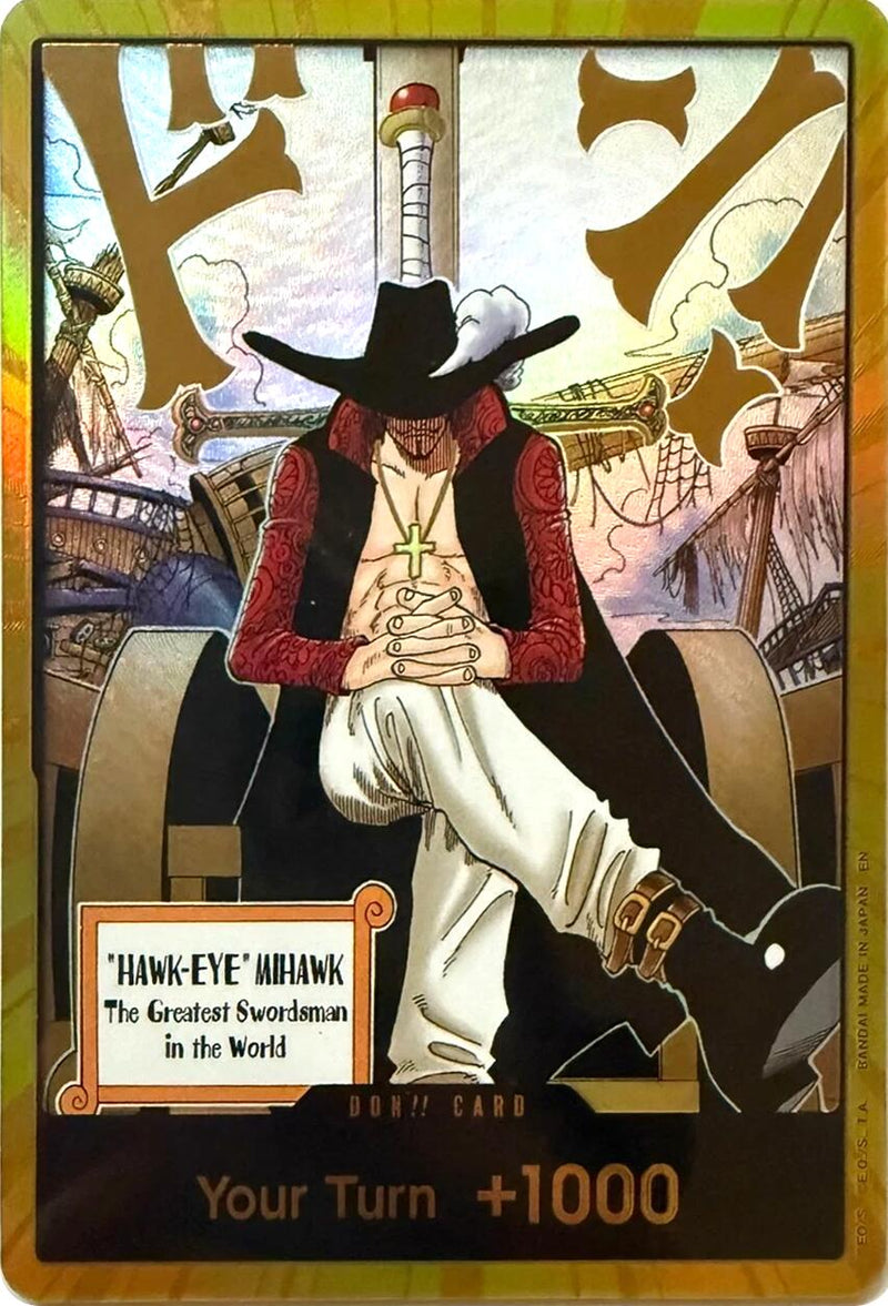 DON!! Card (Dracule Mihawk) (Gold) [The Azure Sea's Seven]