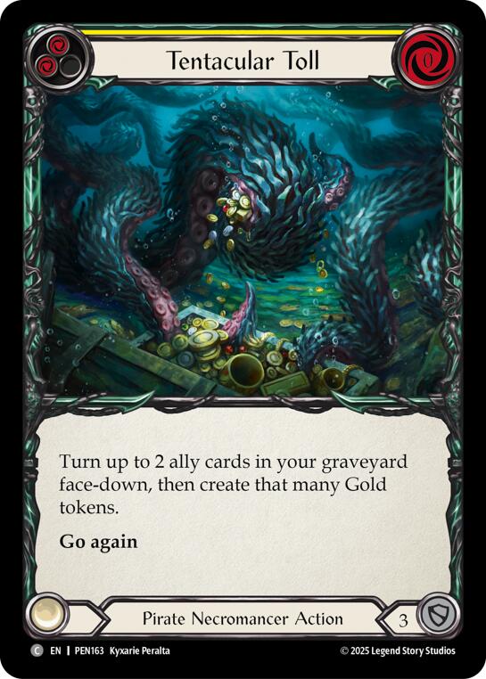 Tentacular Toll (Yellow) (Rainbow Foil) [PEN163] (Compendium of Rathe)  Rainbow Foil