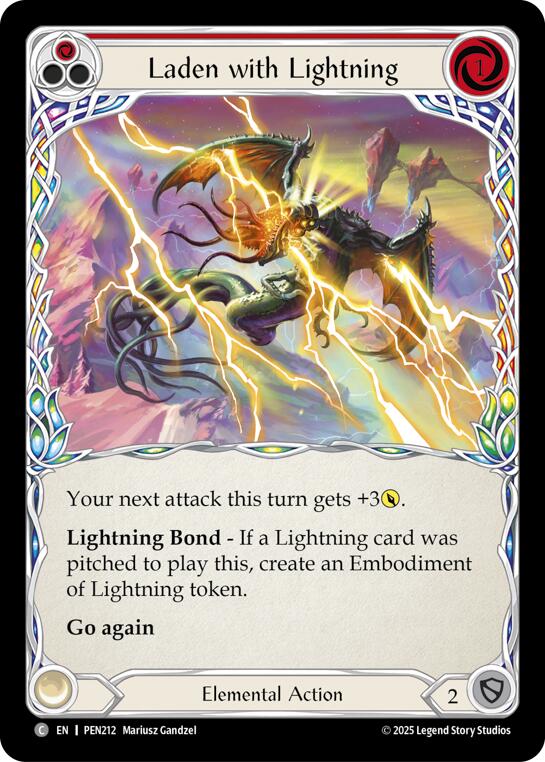 Laden With Lightning (Red) (Rainbow Foil) [PEN212] (Compendium of Rathe)  Rainbow Foil