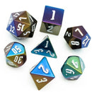 Metallic RPG Dice Set with Silver Font