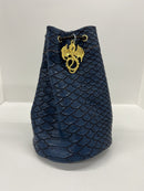Dark Blue Medium Dragonhide Drawstring Dice Bag