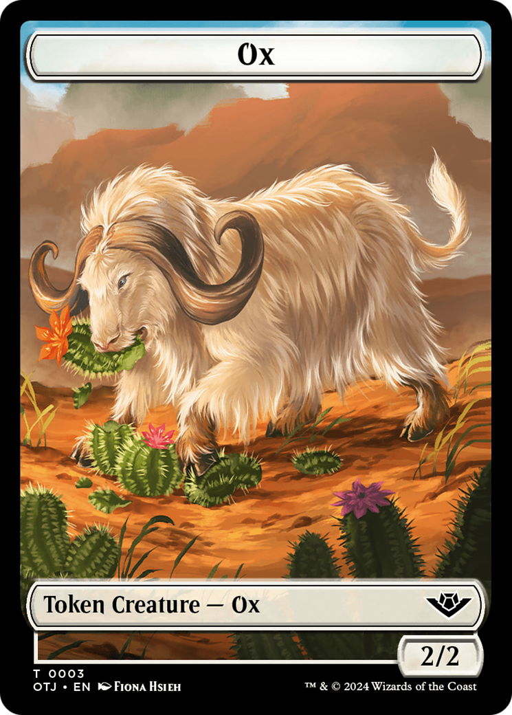 Mercenary // Ox Double-Sided Token [Outlaws of Thunder Junction Tokens]