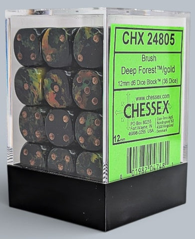 36 Brush Deep Forest/Gold 12mm D6 Set - CHX24805
