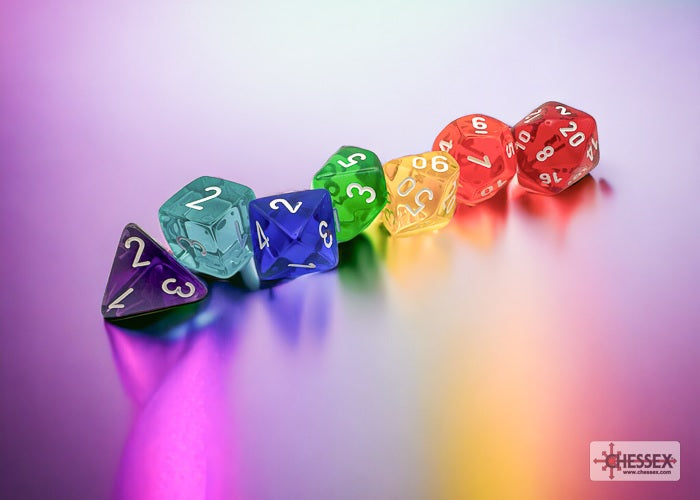 7 Prism Translucent GM and Beginner Player Polyhedral Dice Set - CHX23099