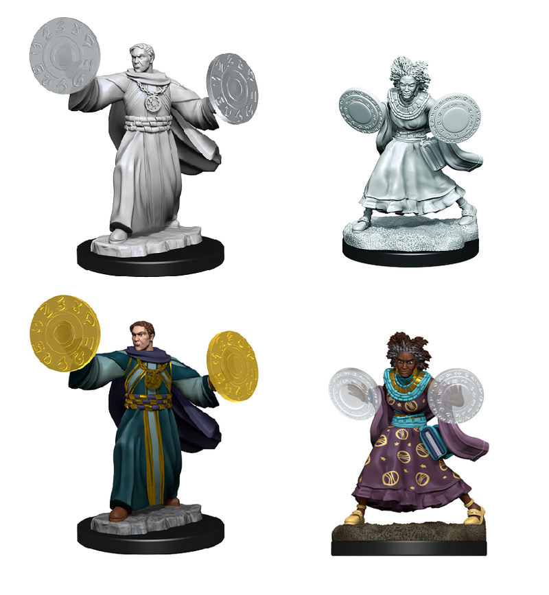 Critical Role Unpainted Miniatures: Human Graviturgy and Chronurgy Wizards