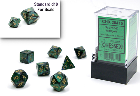 Mini-hedral 7-Die Set Scarab Jade/gold - CHX 20415