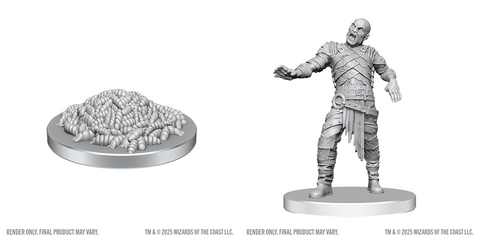 Nolzur's Marvelous Miniatures: Swarm of Rot Grubs & Rot Grub Victim