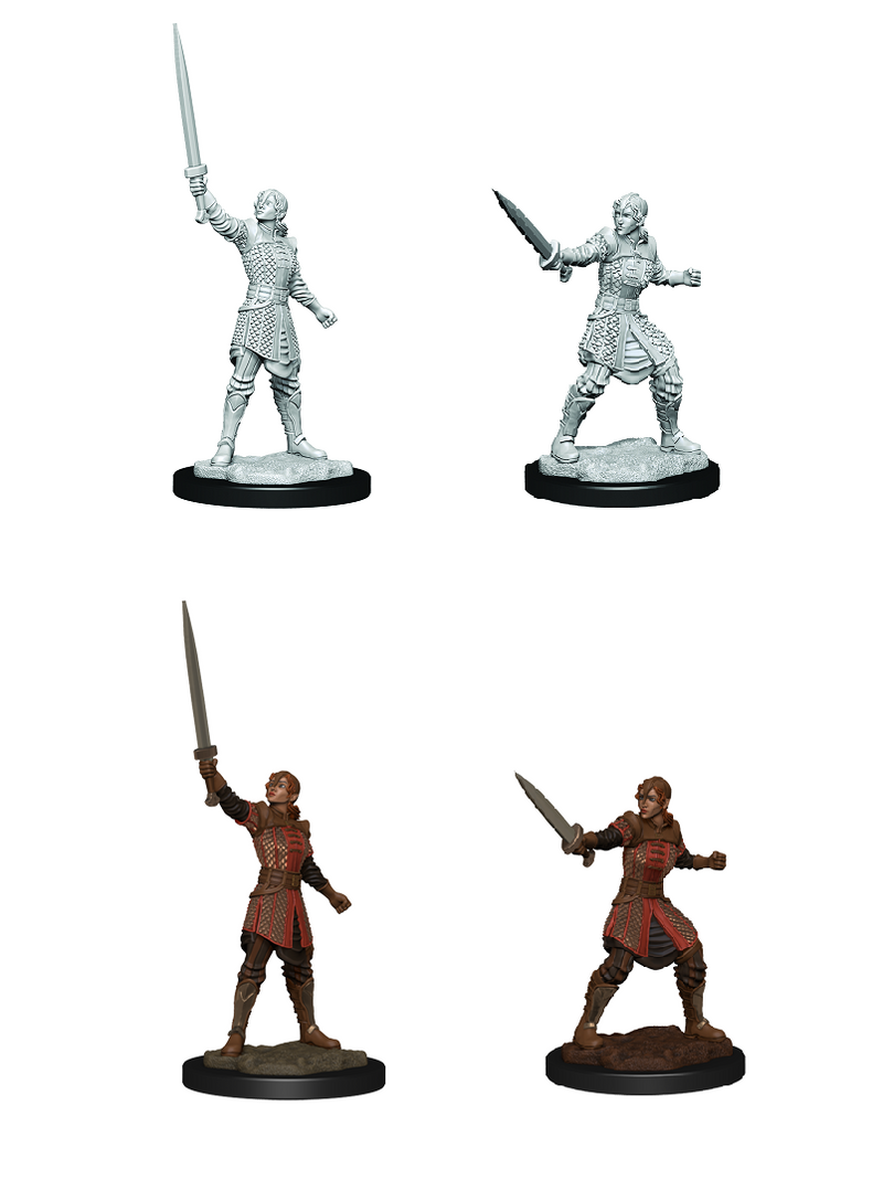 Critical Role Unpainted Miniatures: Human Dwendalian Empire Fighter (Female)