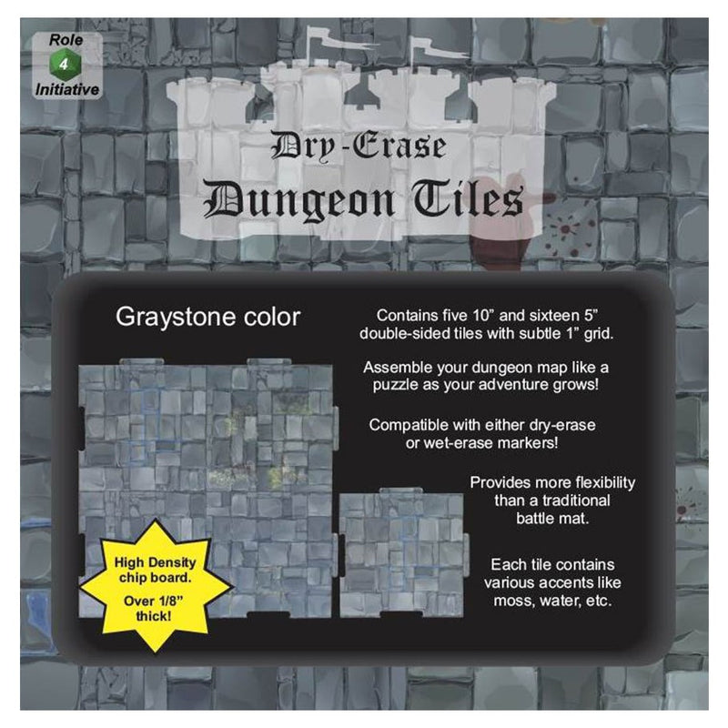 Role 4 Intiative - Dungeon Tiles - Graystone: (5) 10" & (16) 5" Squares