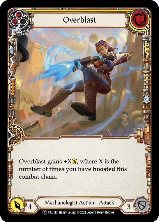 Overblast (Yellow) (Rainbow Foil) [CRU113-RF] Unlimited Rainbow Foil