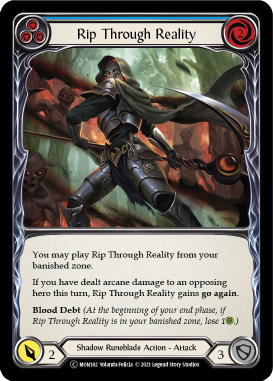Rip Through Reality (Blue) (Rainbow Foil) [U-MON182-RF] Unlimited Rainbow Foil