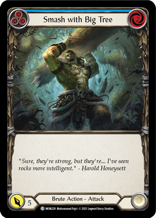 Smash with Big Tree (Blue) (Rainbow Foil) [MON228-RF] 1st Edition Rainbow Foil