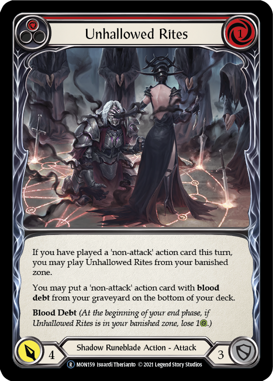 Unhallowed Rites (Red) (Rainbow Foil) [U-MON159-RF] Unlimited Rainbow Foil