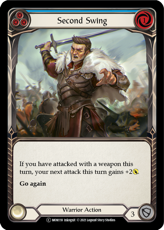 Second Swing (Blue) (Rainbow Foil) [U-MON118-RF] Unlimited Rainbow Foil
