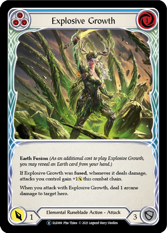 Explosive Growth (Blue) [U-ELE069] Unlimited Rainbow Foil