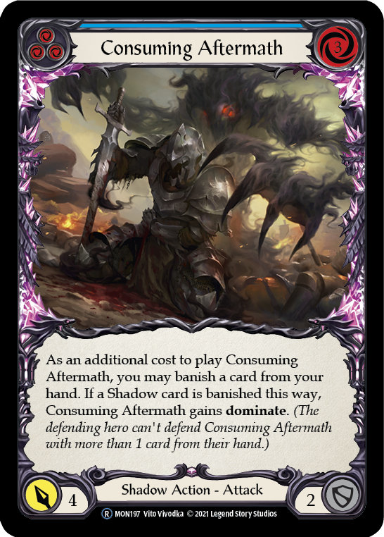 Consuming Aftermath (Blue) (Rainbow Foil) [U-MON197-RF] Unlimited Rainbow Foil
