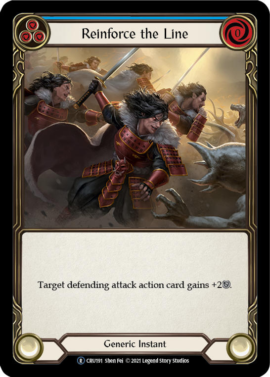 Reinforce the Line (Blue) (Rainbow Foil) [CRU191-RF] Unlimited Rainbow Foil