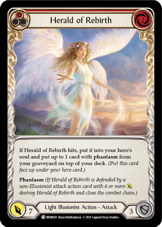 Herald of Rebirth (Red) (Rainbow Foil) [MON020-RF] 1st Edition Rainbow Foil