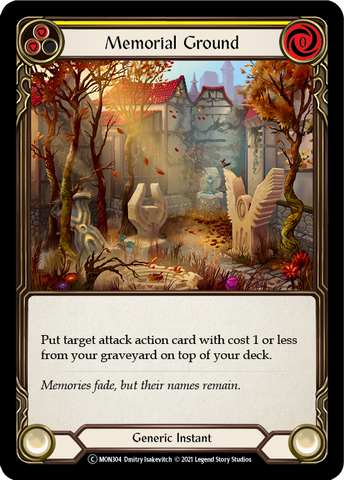 Memorial Ground (Yellow) (Rainbow Foil) [U-MON304-RF] Unlimited Rainbow Foil