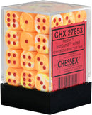 36 Sunburst/Red Festive 12mm D6 Dice Block - CHX 27853