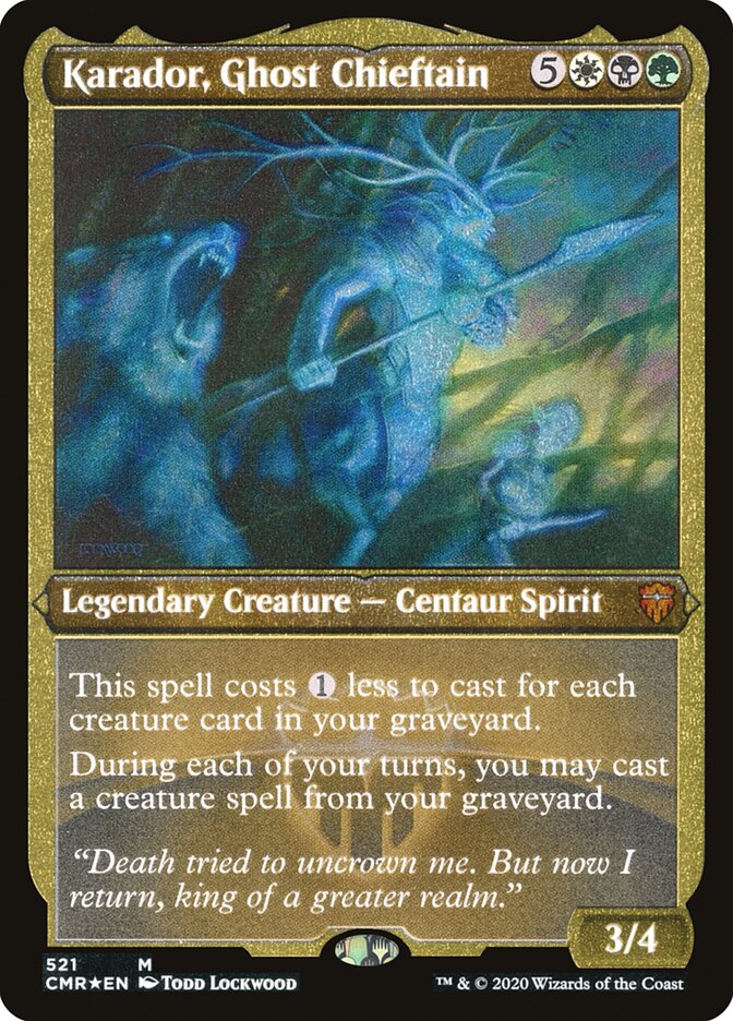 Karador, Ghost Chieftain (Etched) [Commander Legends]