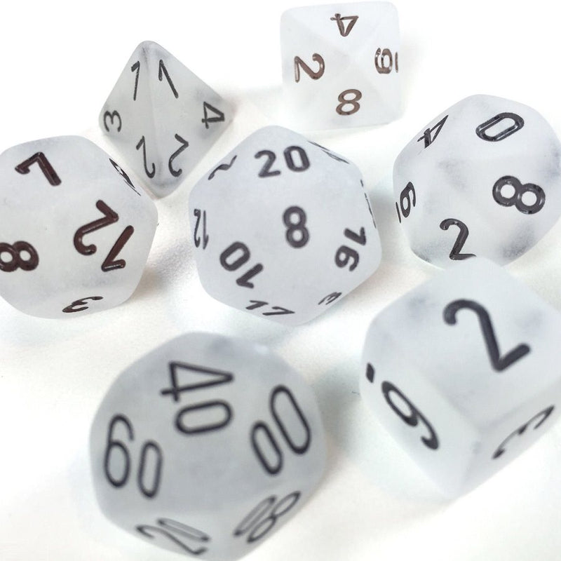 Frosted Clear/black Polyhedral 7-Die Set CHX27401