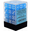 36 12mm Caribbean Blue/White Frosted D6 Dice - CHX27816