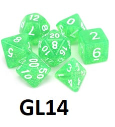 Glitter Dice Set: Lime Green GL14