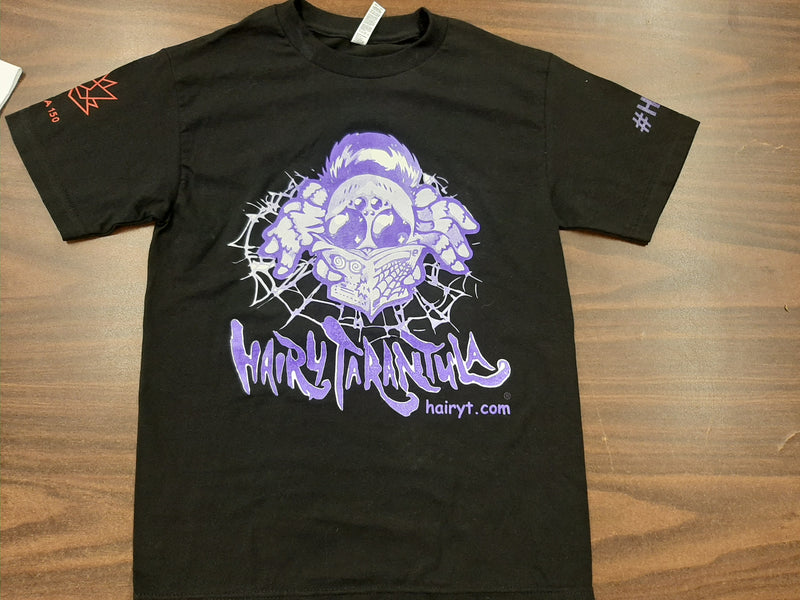 Hairy Tarantula T-shirts - Black - Retro Logo -