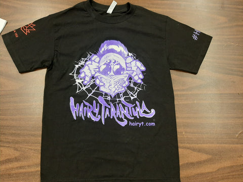 Hairy Tarantula T-shirts - Black - Retro Logo - #HT25