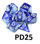 Marble Dice Set: Sapphire/White PD25