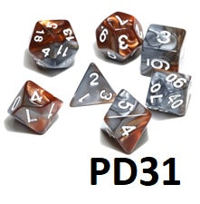 Marble Dice Set: Brown/Gray PD31