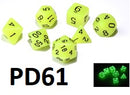 Glow In The Dark Dice Set: Yellow PD61