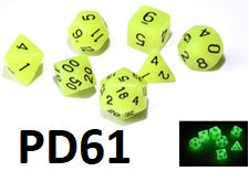 Glow In The Dark Dice Set: Yellow PD61