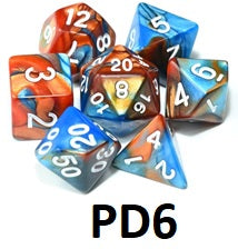 Marble Dice Set: Turquoise/Copper PD06