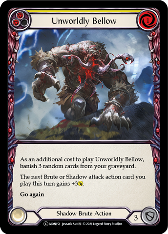 Unworldly Bellow (Yellow) (Rainbow Foil) [U-MON151-RF] Unlimited Rainbow Foil