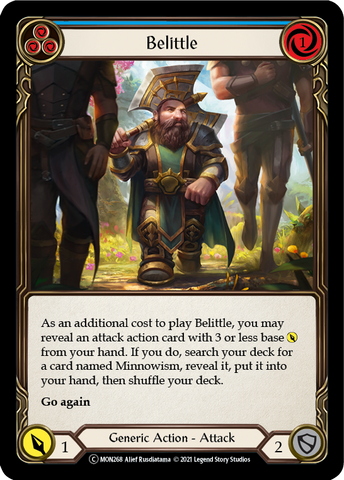 Belittle (Blue) (Rainbow Foil) [U-MON268-RF] Unlimited Rainbow Foil