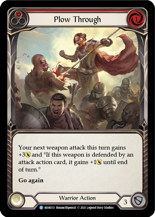 Plow Through (Red) (Rainbow Foil) [MON113-RF] 1st Edition Rainbow Foil