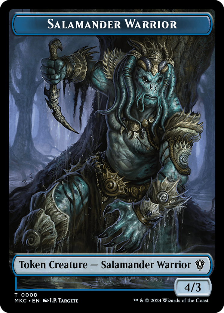 Salamander Warrior // Zombie Double-Sided Token [Murders at Karlov Manor Commander Tokens]