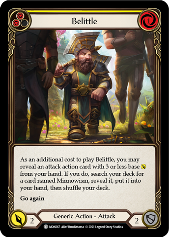 Belittle (Yellow) (Rainbow Foil) [MON267-RF] 1st Edition Rainbow Foil