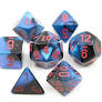 7 Gemini Black Starlight/ Red Mini-Polyhedral Set - CHX 20544